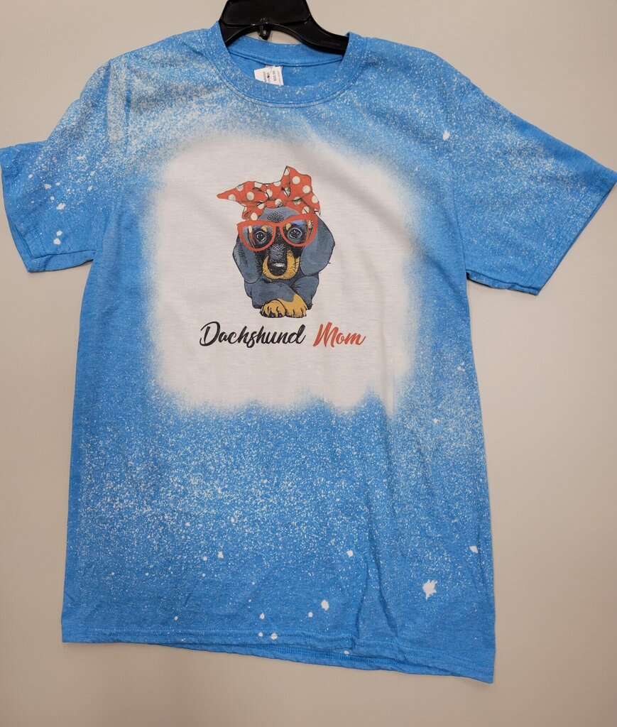 NEW DACHSUND MOM BLEACHED T-SHIRT