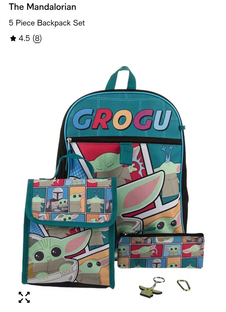 New Grogu Mandalorian 5pc Backpack Set