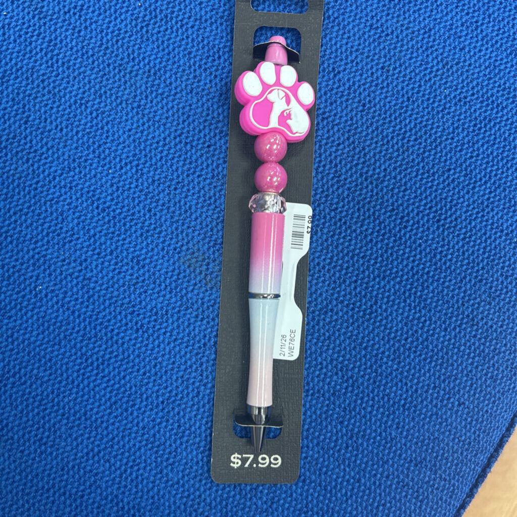 Paw Print Beaded Pen