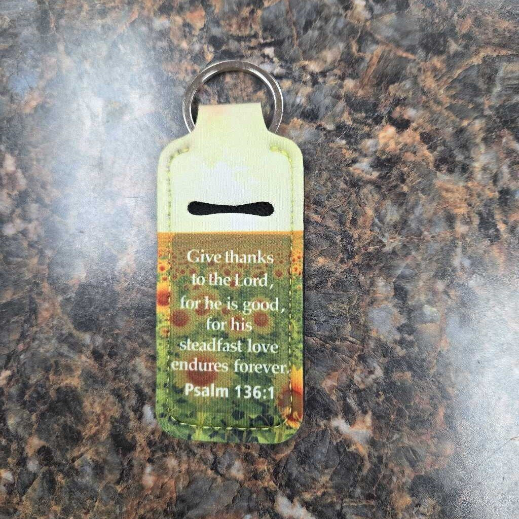 Psalm 136:1 Keyring