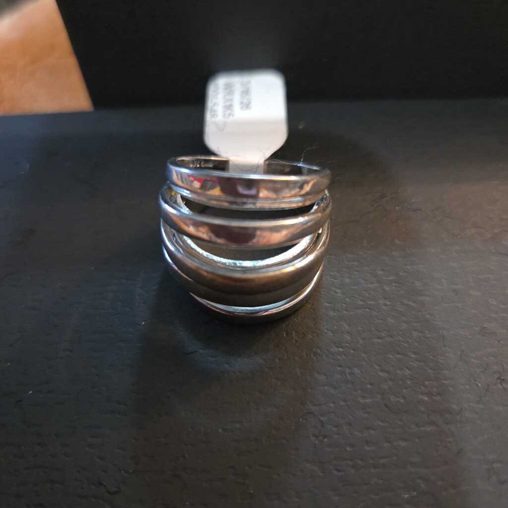 Vintage Silver Tone Multi-Band Ring
