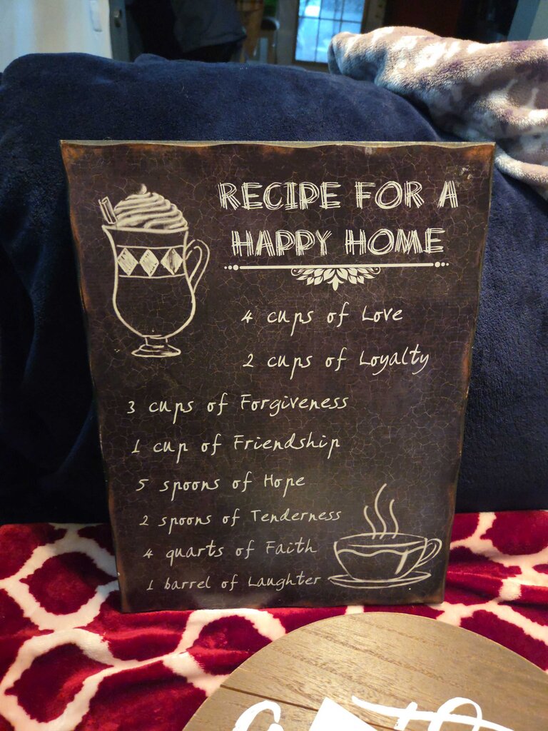 Recipe For A Happy Home Wall Hanging