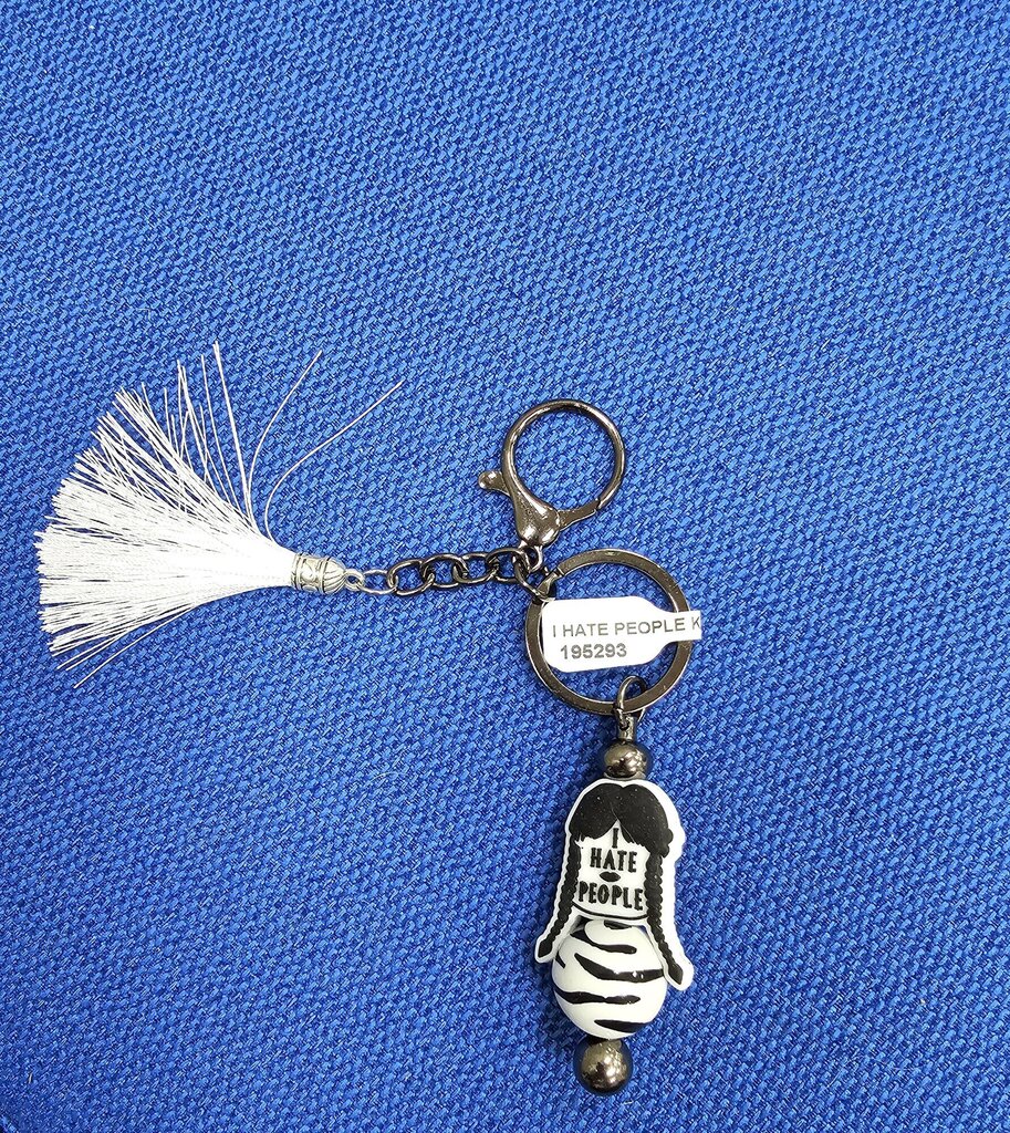 I HATE PEOPLE KEYRING