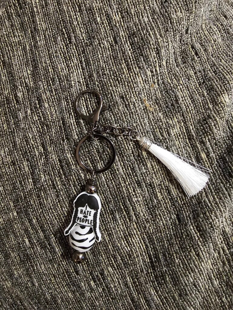 I HATE PEOPLE KEYRING