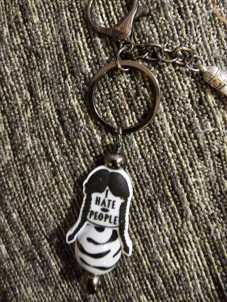 I HATE PEOPLE KEYRING