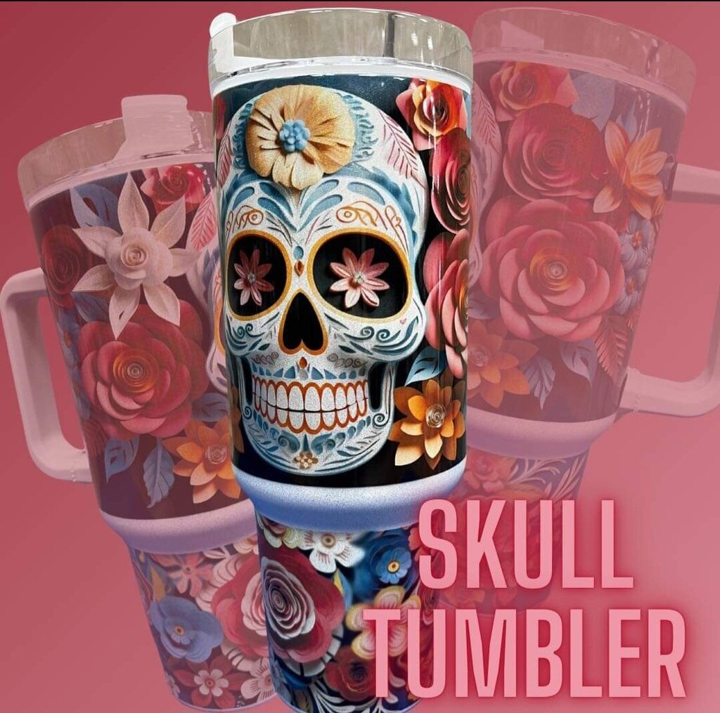 SKULL SUBLIMATED TUMBLER
