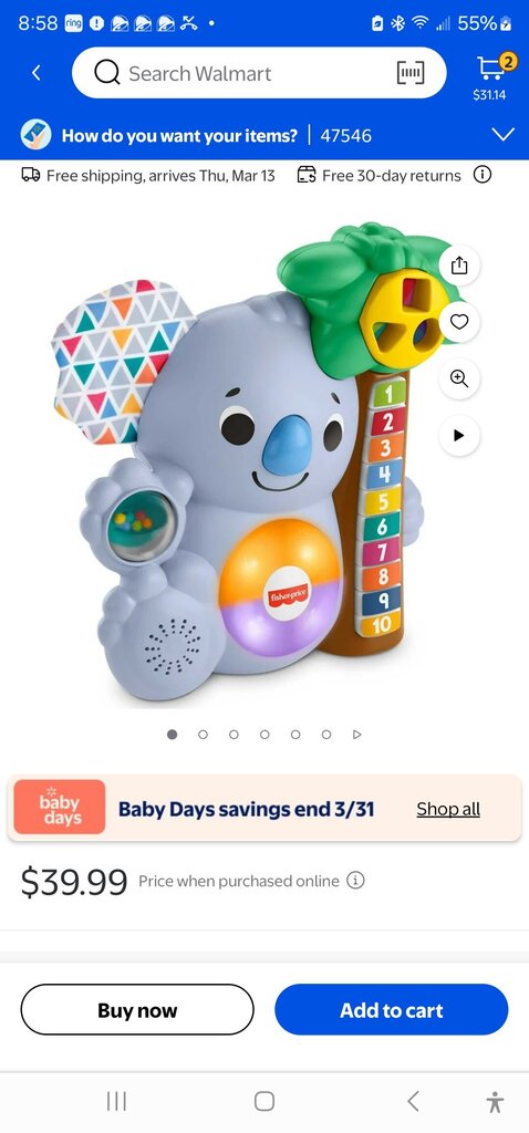 FISHER PRICE KOALA LINKIM