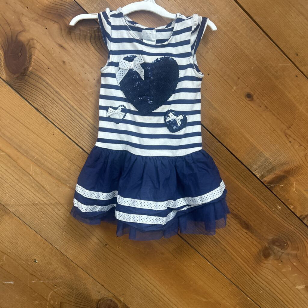 Dress with hearts and stripes