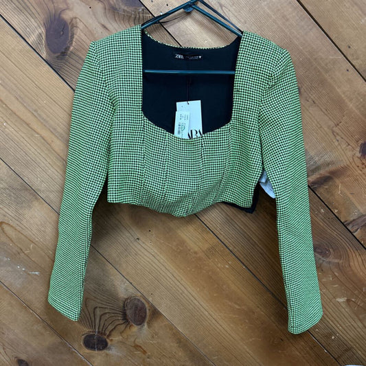 New Zara Houndstooth Crop Top