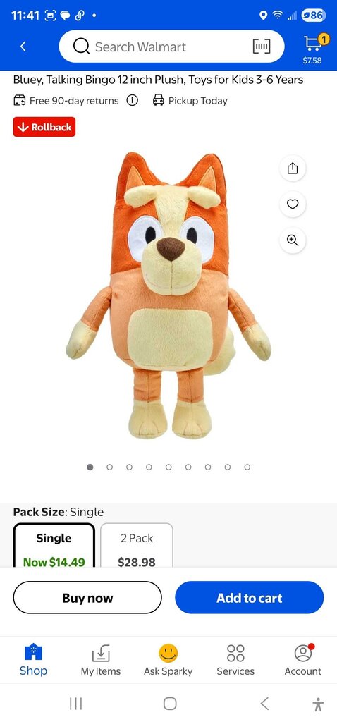 Talking Bingo 12 inch Plush, Toys for Kids 3-6 Years