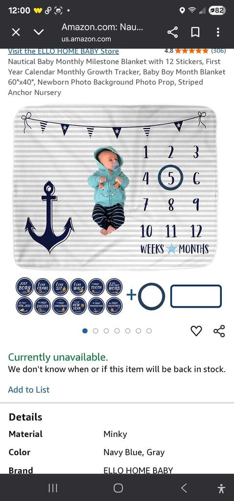 Ello Baby Milestone Blanket