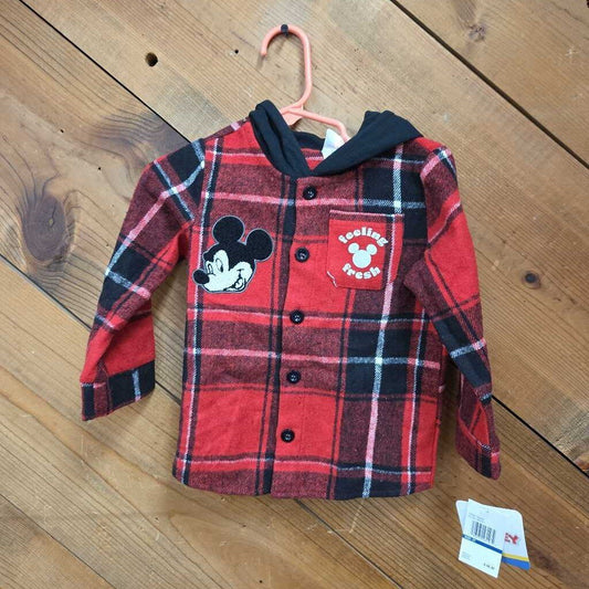 New Disney Mickey Hooded Flannel