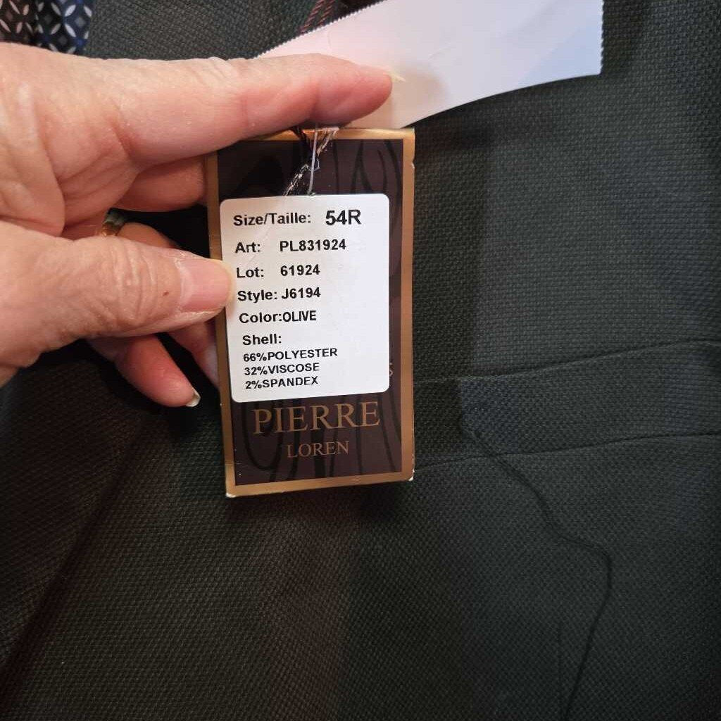 New Pierre Loren Sport Coat, Suit Jacket, Blazer Dark Army / Olive Green
