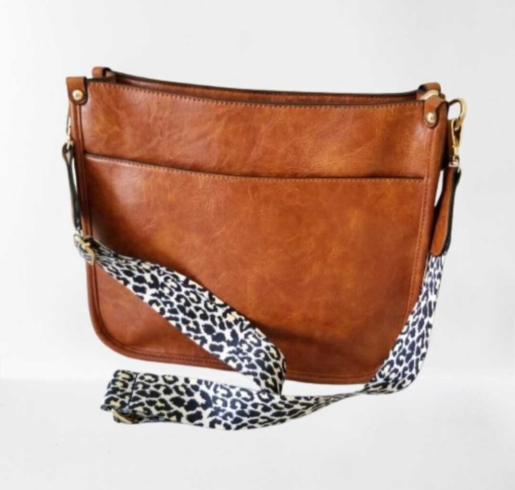 Leather Purse Leopard Strap