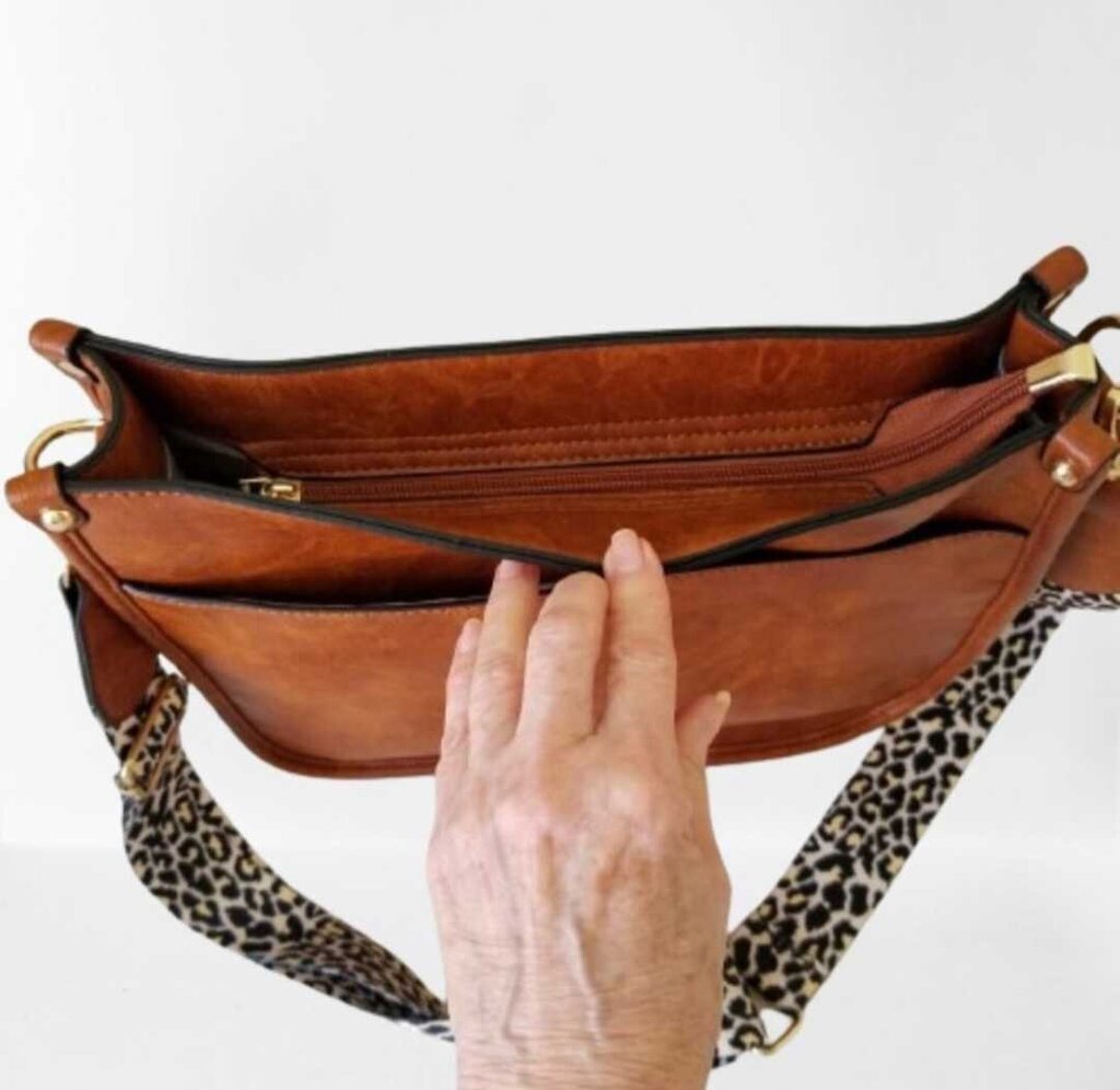 Leather Purse Leopard Strap