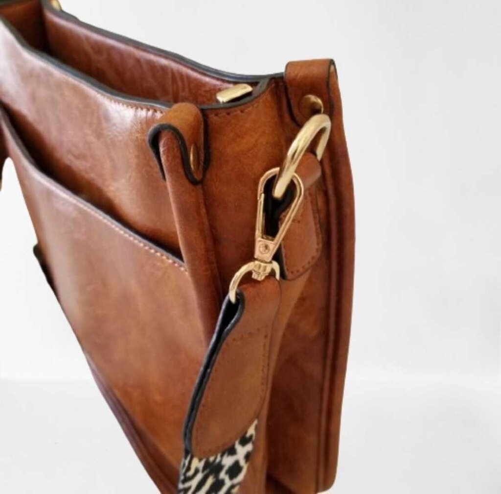 Leather Purse Leopard Strap