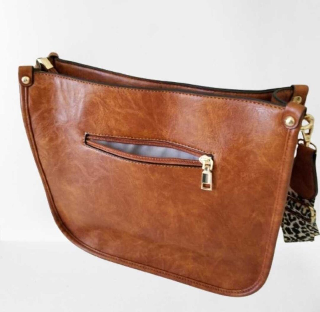 Leather Purse Leopard Strap