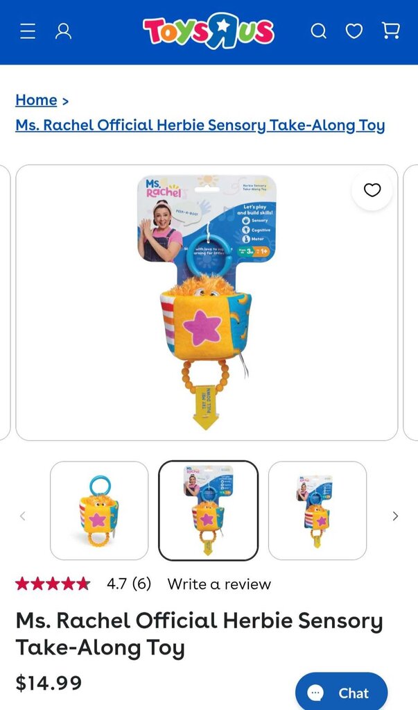 New Ms. Rachel Herbie Sensory Toy