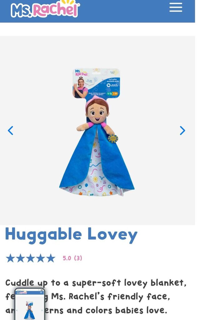 New Ms. Rachel Herbie Huggable Lovey