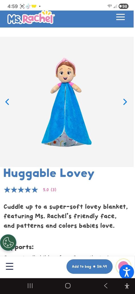 New Ms. Rachel Herbie Huggable Lovey