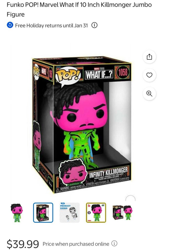 New Infinity Killmonger Jumbo Funko Pop