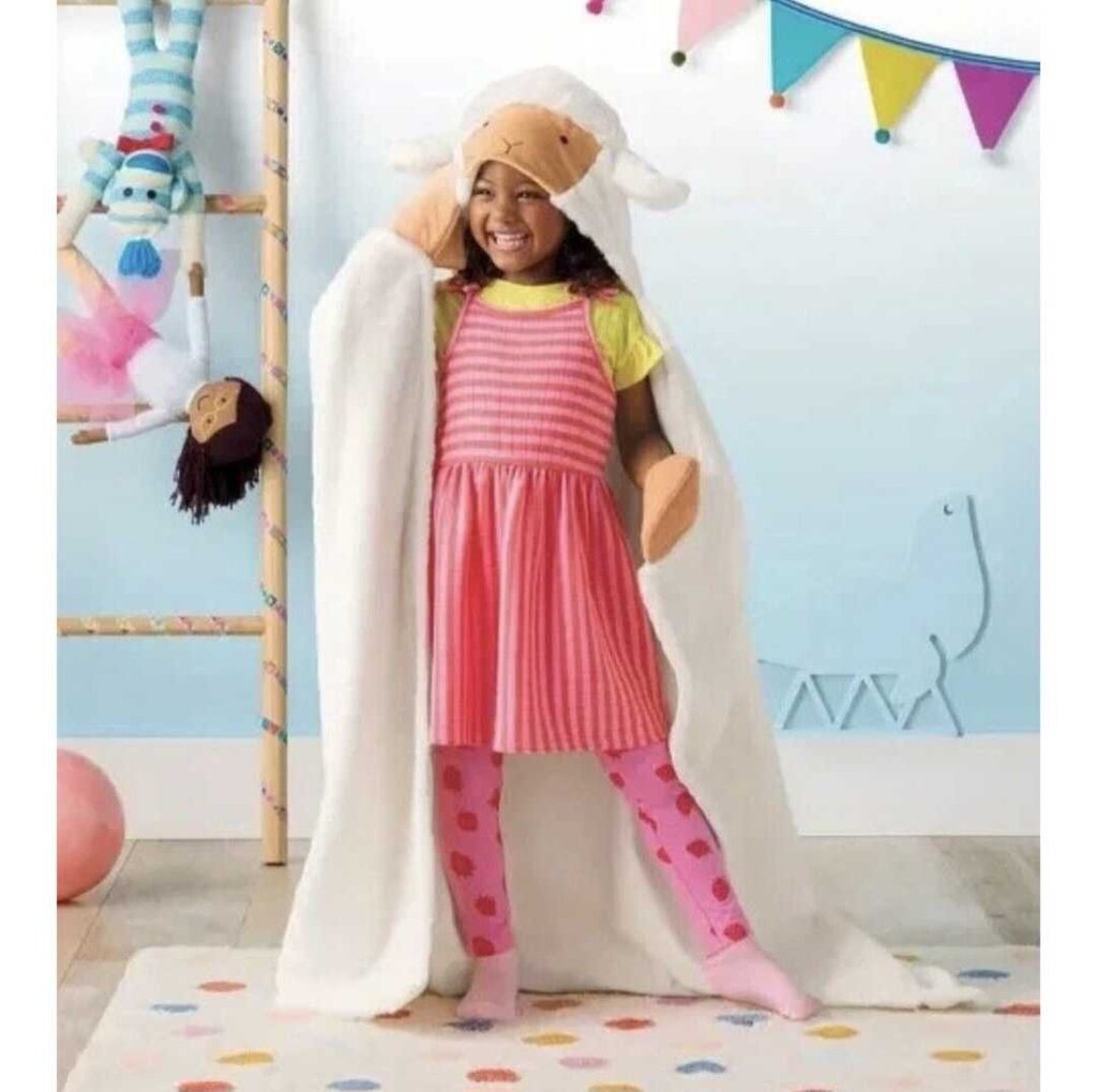 New PillowFort Hooded Sheep Blanket