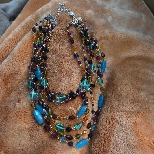 Vintage Multicolor Beaded Necklace