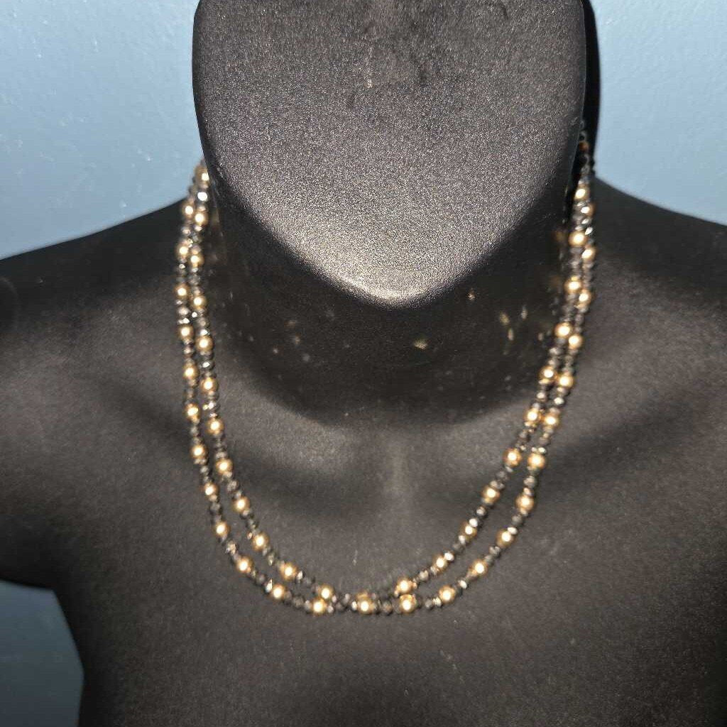 Vintage Loft Gold and Silver Beaded Necklace