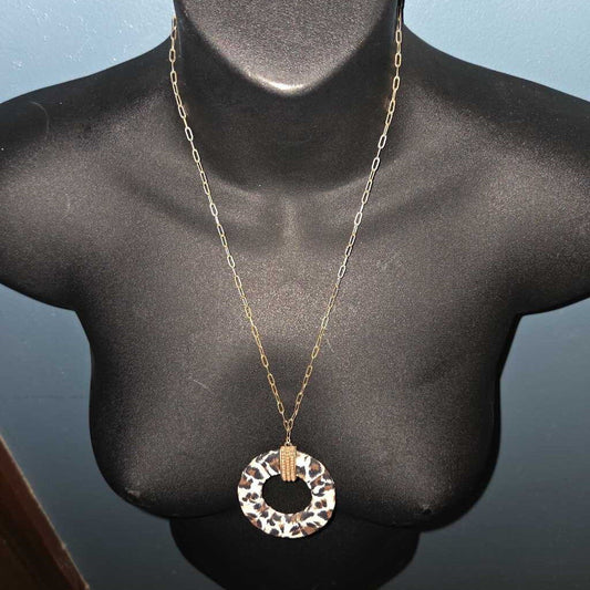 Vintage Animal Print Wrapped Pendant Necklace