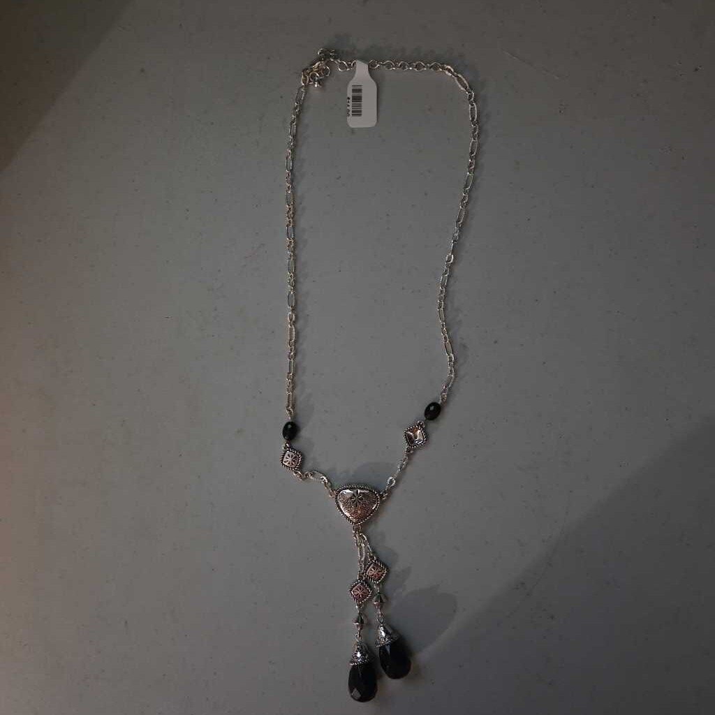Vintage Necklace with Black Beads