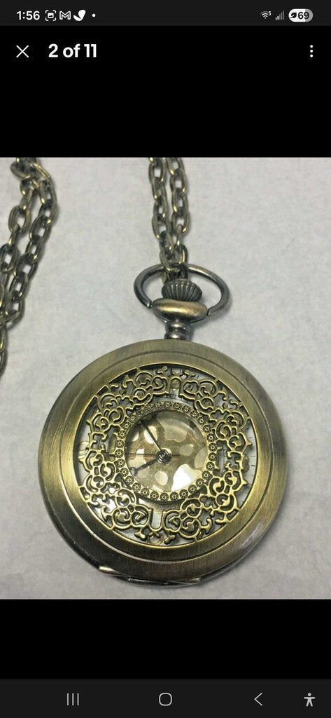 Vintage Style Pocket Watch w/Ornate Cover