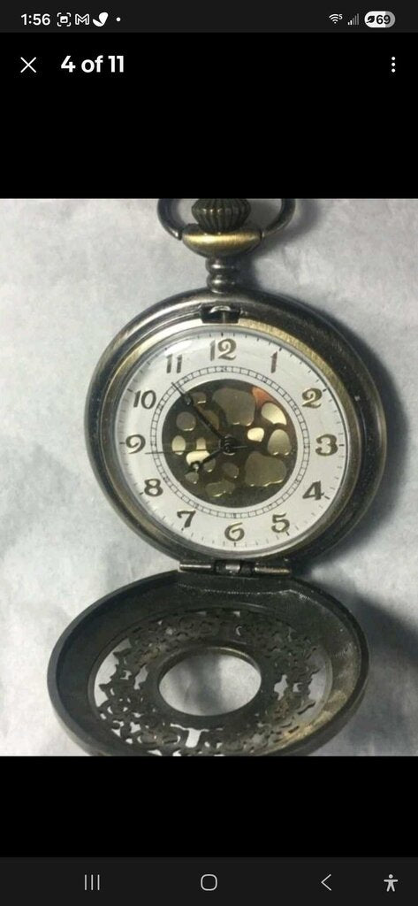 Vintage Style Pocket Watch w/Ornate Cover