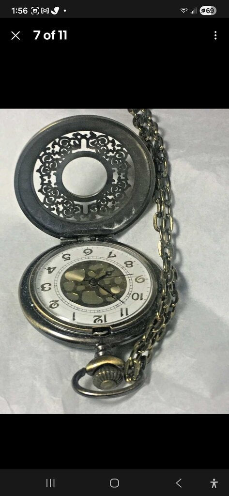 Vintage Style Pocket Watch w/Ornate Cover