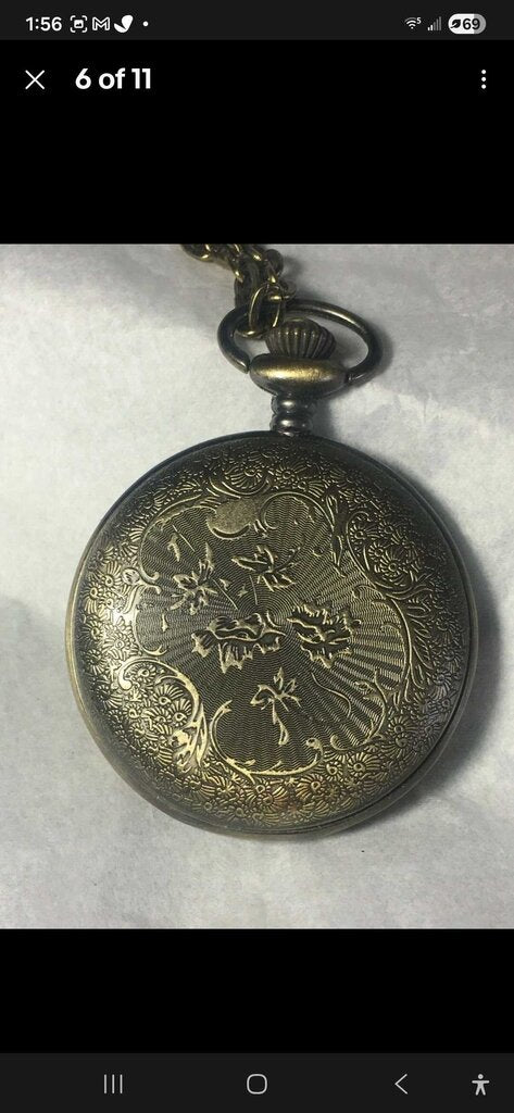 Vintage Style Pocket Watch w/Ornate Cover