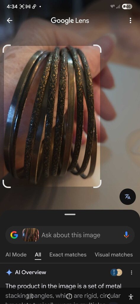 Vintage Set of Etched Metal Bangles