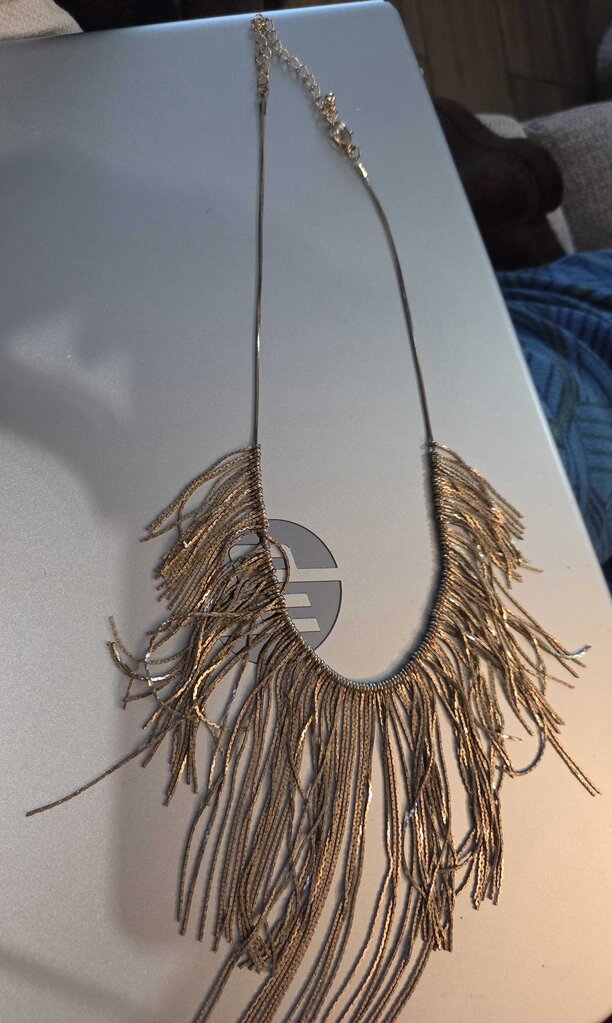 Vintage Gold-Tone Fringe Necklace