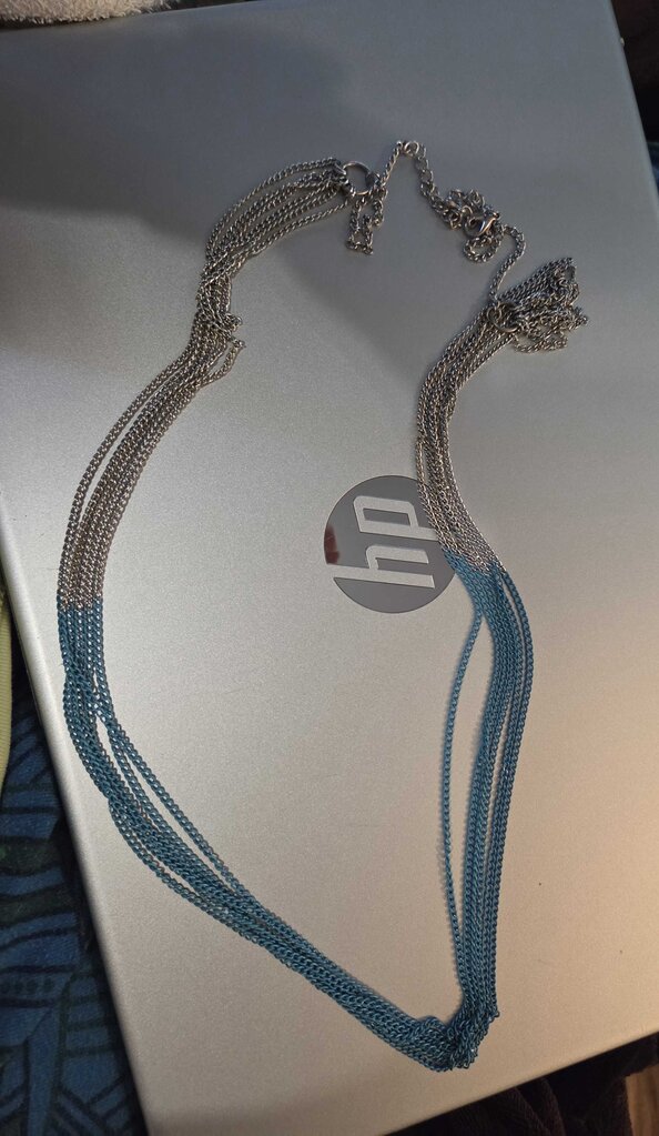 Vintage Multi-Strand Silver & Blue Necklace