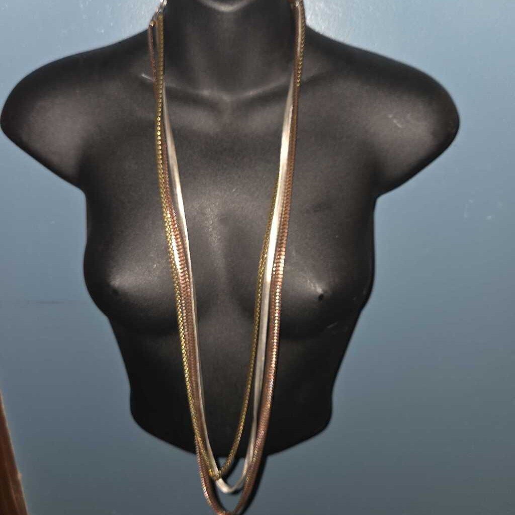 Vintage Multi-Strand Metal Snake Chain
