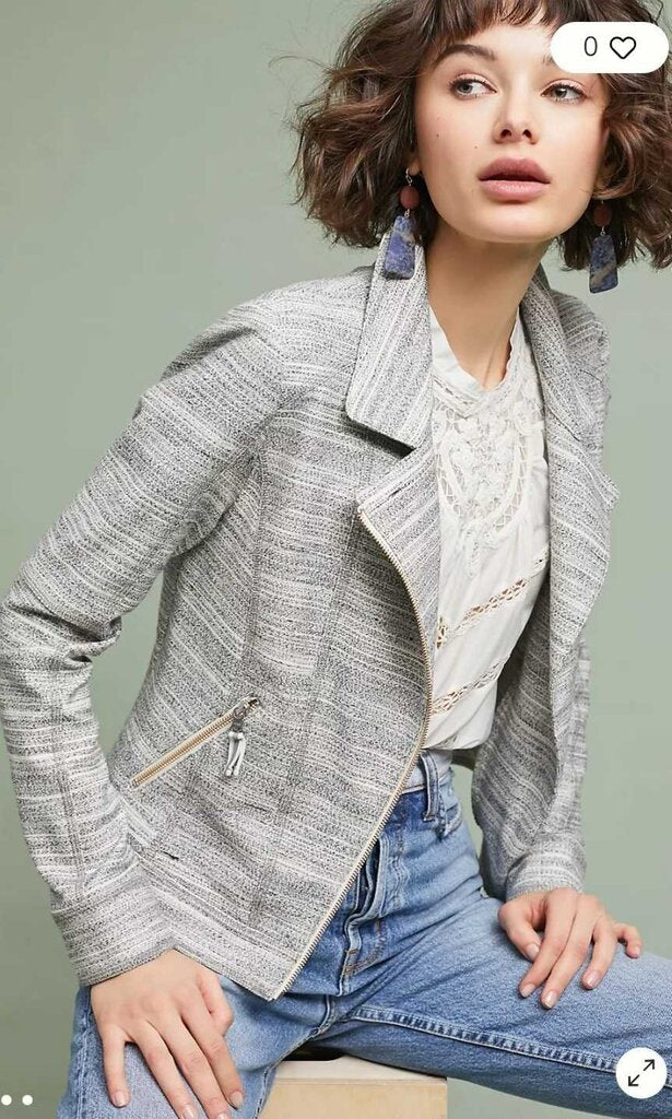 Anthropologie Caitlin Knit Moto Jacket