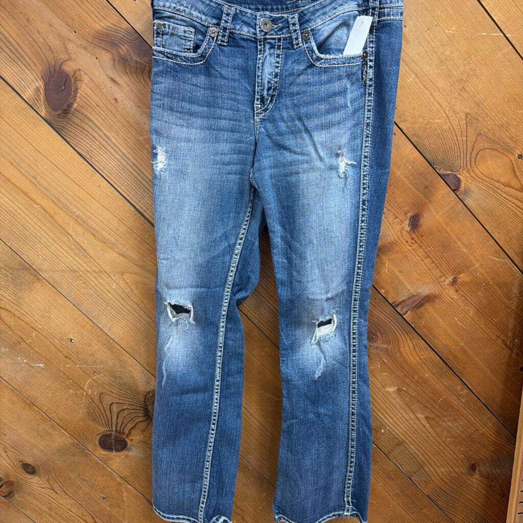 New Silver Twisted Bootcut Jeans