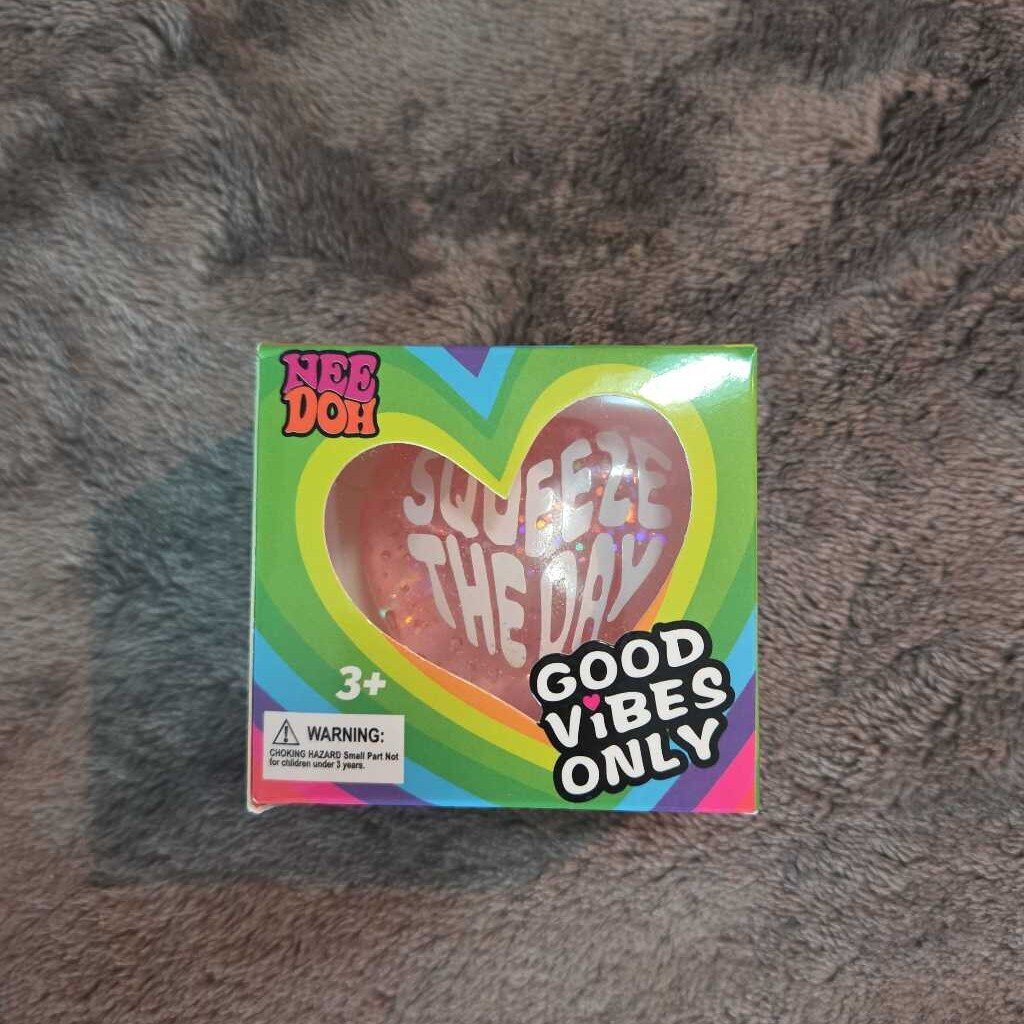 Good Vibes Only Heart Squishy Squeeze the Day